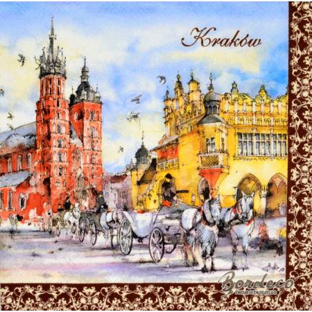 Serwetka decoupage seria CZWÓRKA Kraków 33x33cm